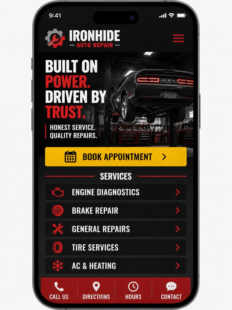 Northside Auto Repair mobile website design