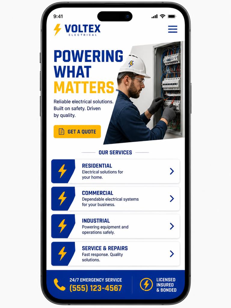 Brightline Electric mobile website design
