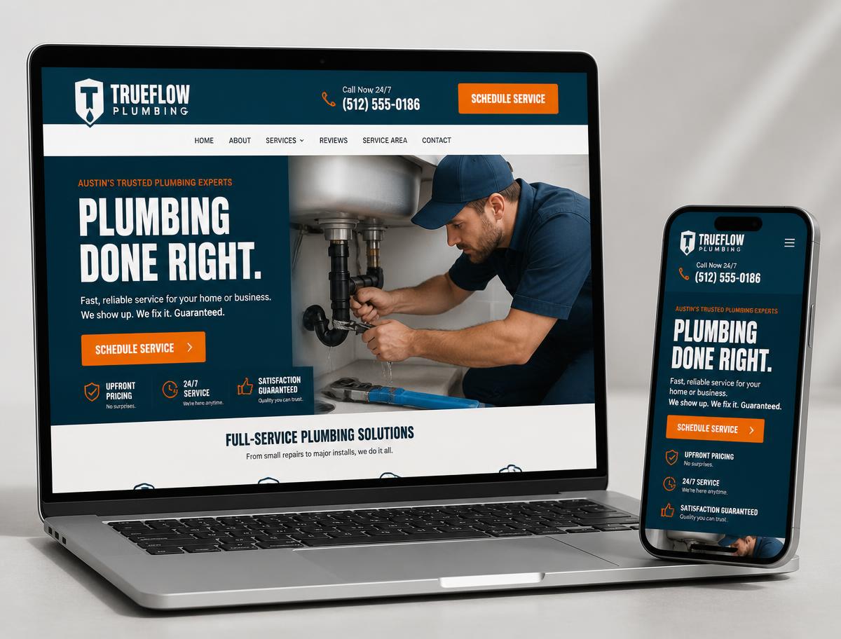 River Valley Plumbing website preview
